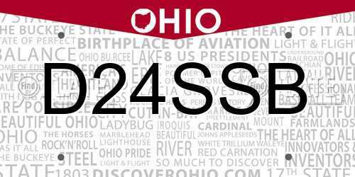 D24SSB Ohio License Plate