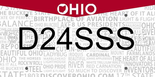 D24SSS Ohio License Plate