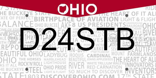 D24STB Ohio License Plate