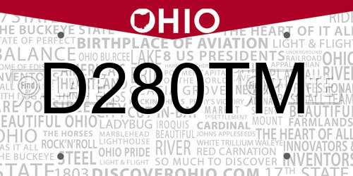 D280TM Ohio License Plate