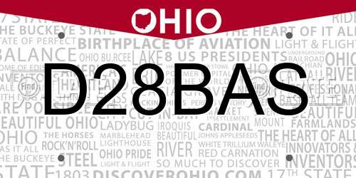 D28BAS Ohio License Plate