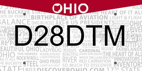 D28DTM Ohio License Plate