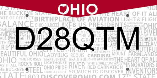 D28QTM Ohio License Plate