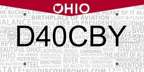 D40CBY Ohio License Plate