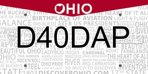 D40DAP Ohio License Plate