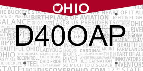 D40OAP Ohio License Plate
