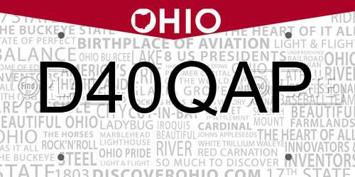 D40QAP Ohio License Plate