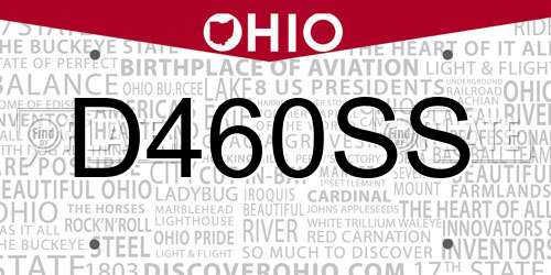 D460SS Ohio License Plate