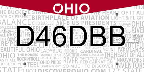 D46DBB Ohio License Plate
