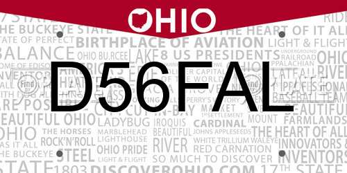 D56FAL Ohio License Plate