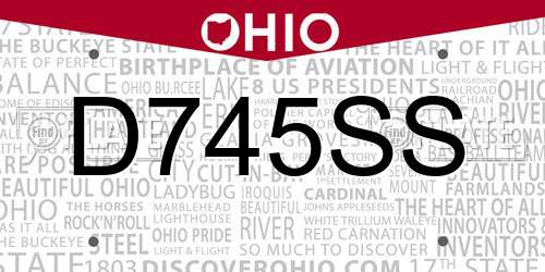 D745SS Ohio License Plate