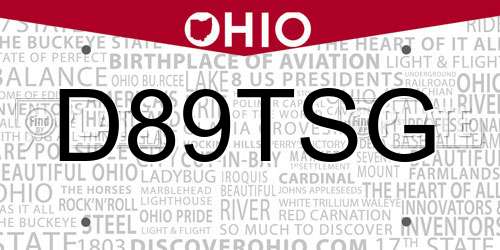 D89TSG Ohio License Plate