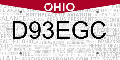 D93EGC Ohio License Plate