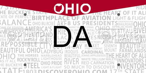 DA Ohio License Plate