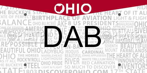 DAB Ohio License Plate