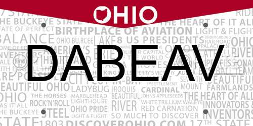 DABEAV Ohio License Plate