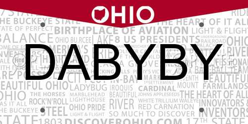 DABYBY Ohio License Plate