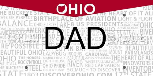 DAD Ohio License Plate