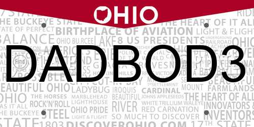 DADBOD3 Ohio License Plate