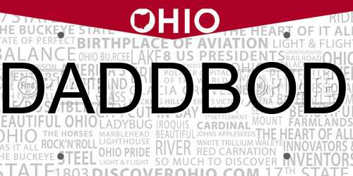 DADDBOD Ohio License Plate