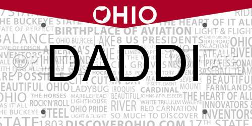DADDI Ohio License Plate