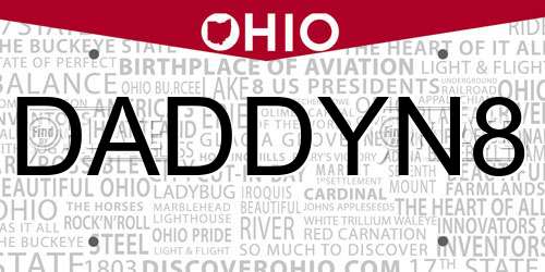 DADDYN8 Ohio License Plate