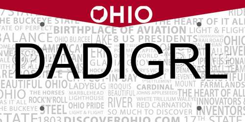 DADIGRL Ohio License Plate
