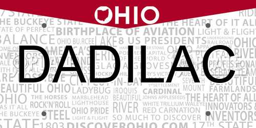 DADILAC Ohio License Plate