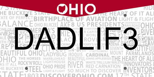 DADLIF3 Ohio License Plate