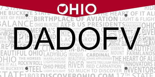 DADOFV Ohio License Plate
