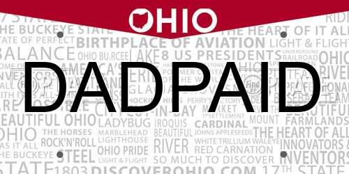 DADPAID Ohio License Plate