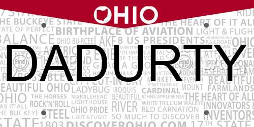 DADURTY Ohio License Plate