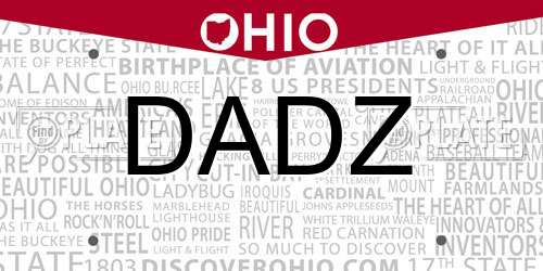 DADZ Ohio License Plate