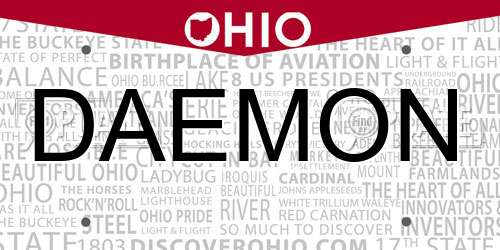DAEMON Ohio License Plate