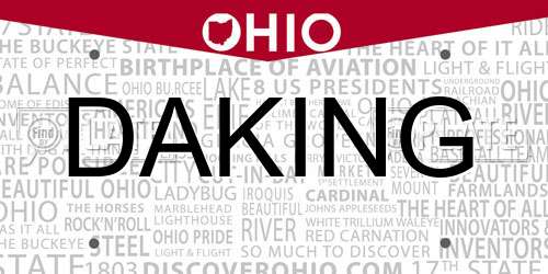 DAKING Ohio License Plate