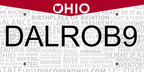 DALROB9 Ohio License Plate