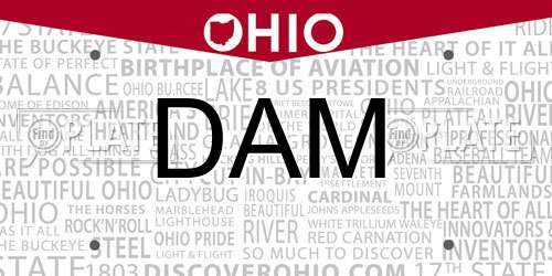 DAM Ohio License Plate