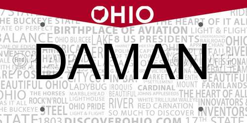 DAMAN Ohio License Plate