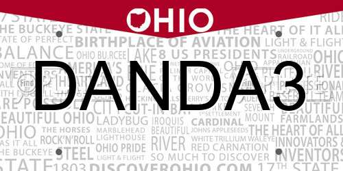 DANDA3 Ohio License Plate