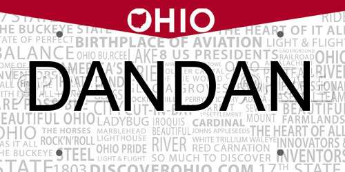 DANDAN Ohio License Plate