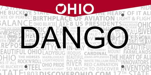 DANGO Ohio License Plate