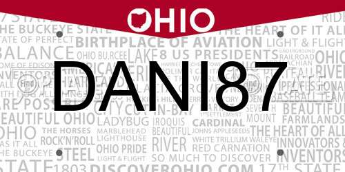 DANI87 Ohio License Plate