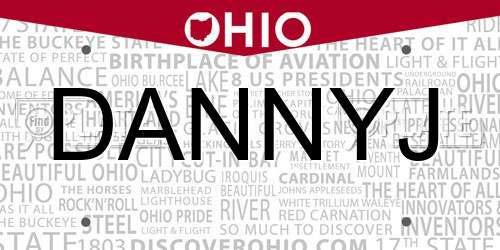 DANNYJ Ohio License Plate