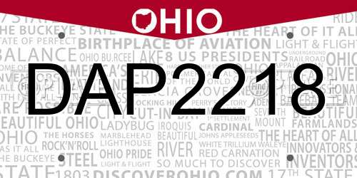 DAP2218 Ohio License Plate