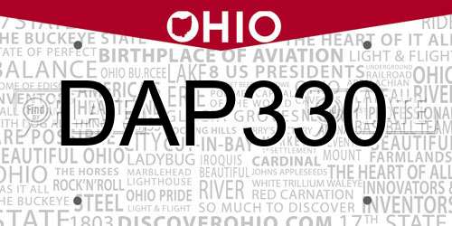 DAP330 Ohio License Plate