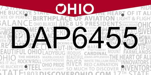 DAP6455 Ohio License Plate