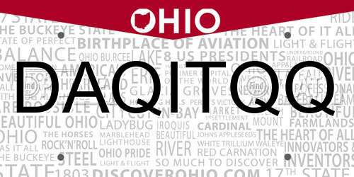 DAQITQQ Ohio License Plate