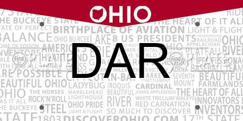 DAR Ohio License Plate