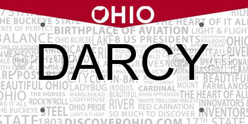 DARCY Ohio License Plate