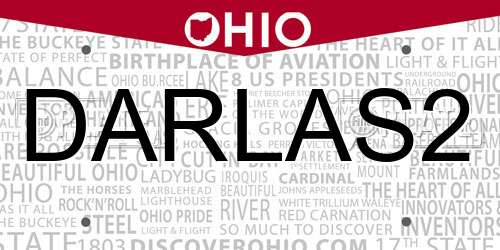 DARLAS2 Ohio License Plate